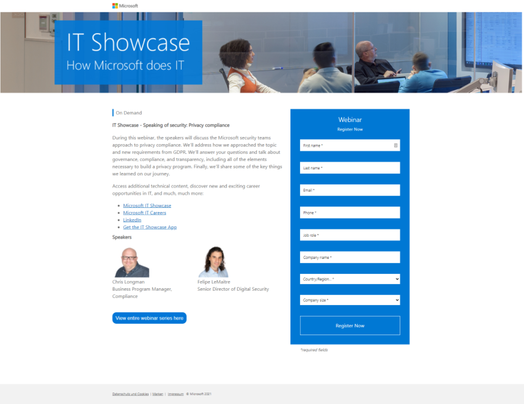 IT showcase ( Landing Page example )
