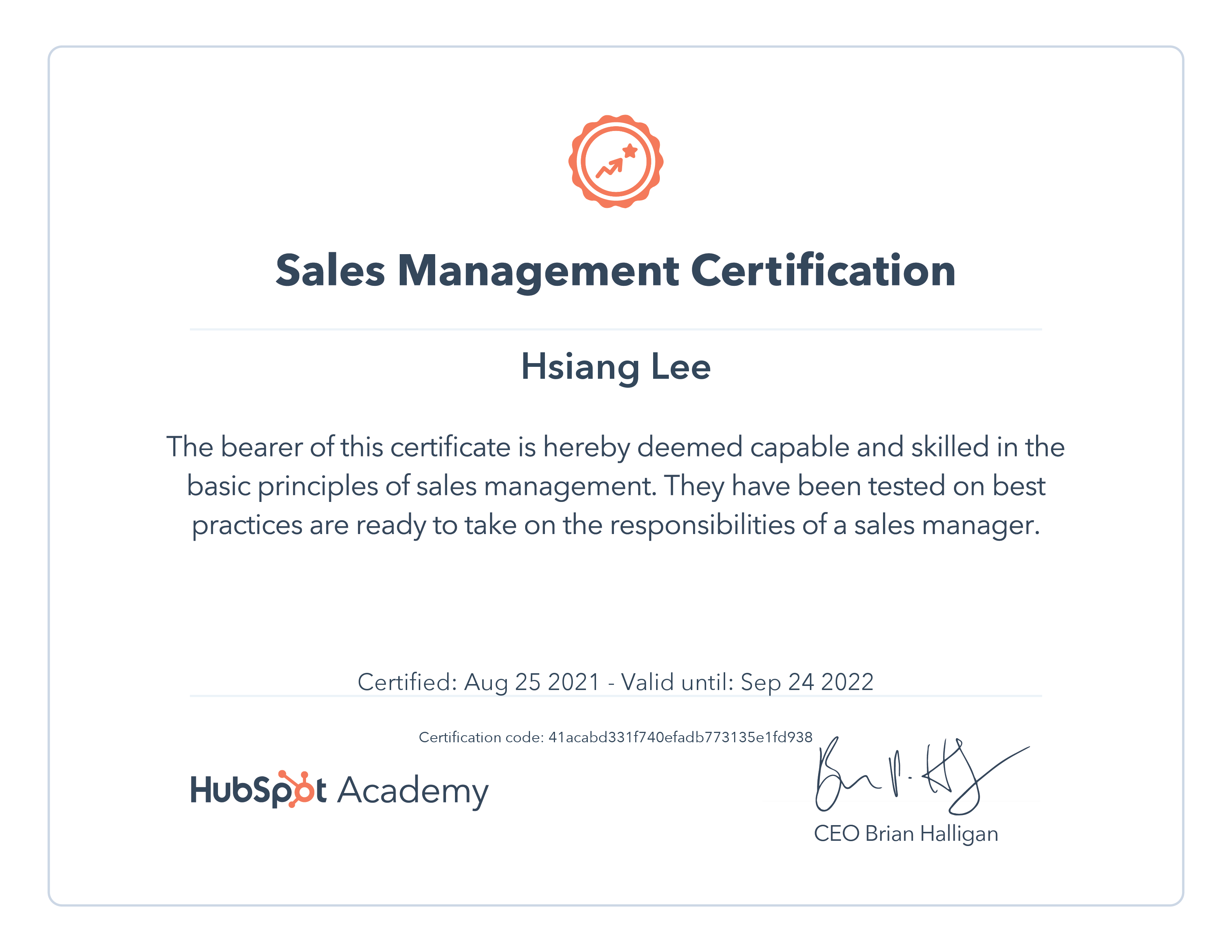 hubspot sales management certification