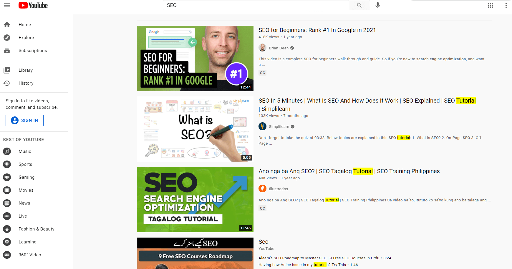 SEO Tutorial